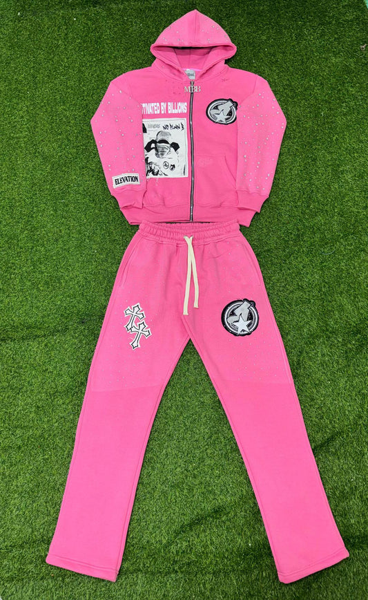 Pink “ No plan B” MBB jumpsuit